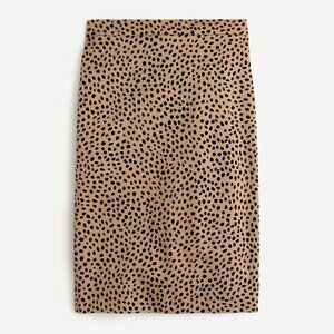 J. Crew Beige Cotton Knee Length Pencil Skirt Size 4